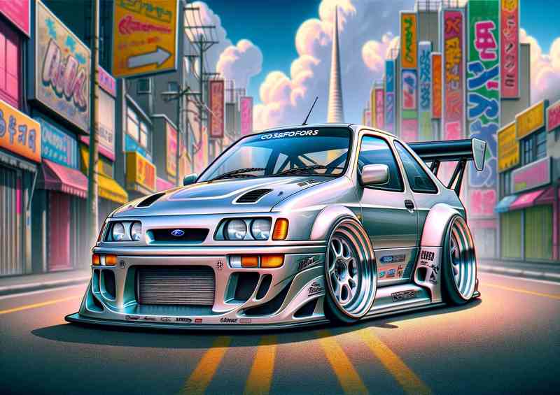 Ford Sierra Cosworth Street Racer Metal Poster