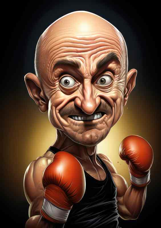 Caricature of Barry McGuigan boxer
