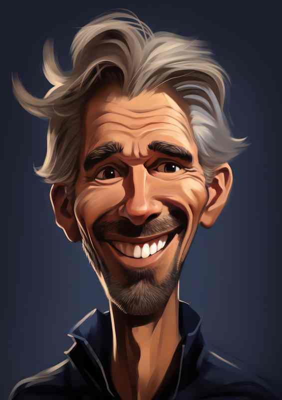 Caricature of Damon Hill F1 driver