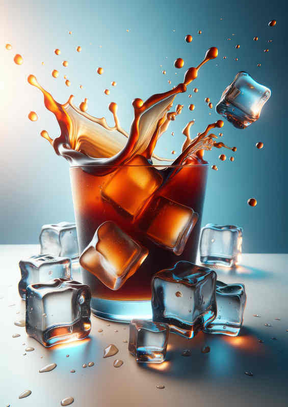 Cold Brew Elegance Ice Cubes' Dynamic Interaction