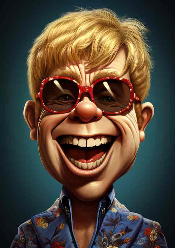 Caricature of Elton John