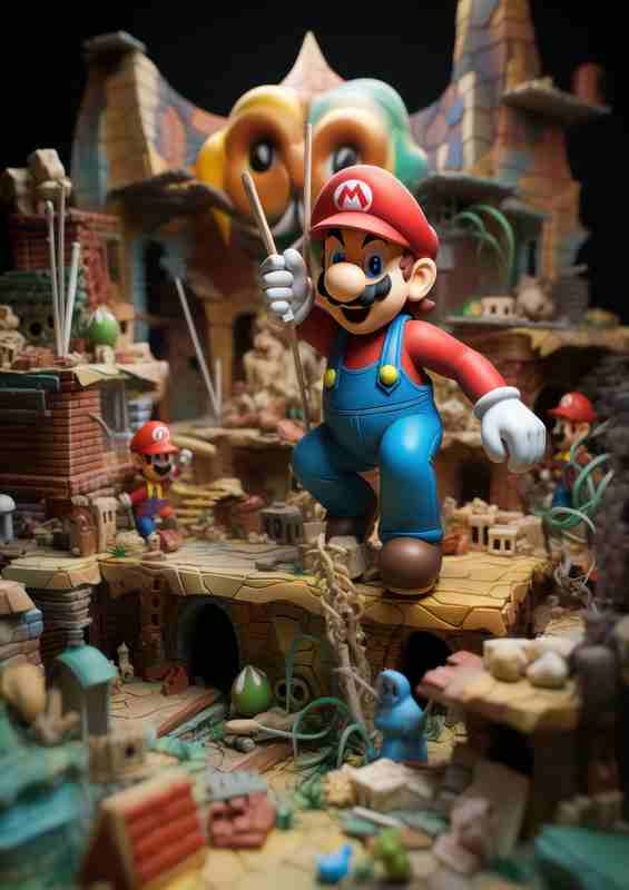 Mario bros hyper neo plasticine style art