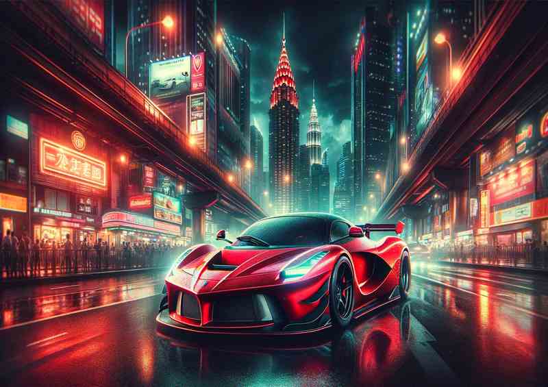 NightCity Supercar Metal Poster