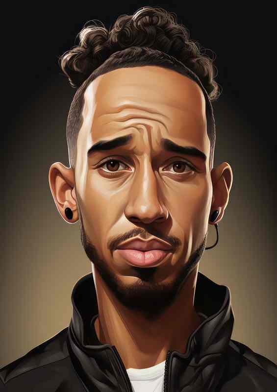 Caricature of Lewis Hamilton