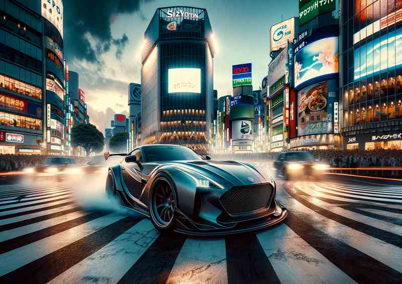 Tokyo Shibuya Drift Metal Poster