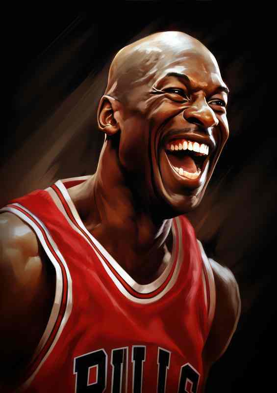 Caricature of Michael Jordan basketball