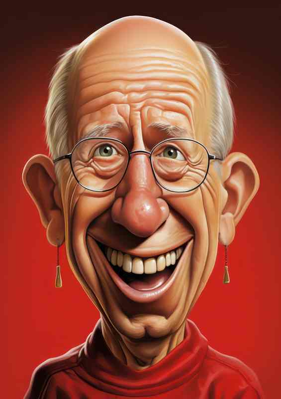 Caricature of Sir Bobby Charlton
