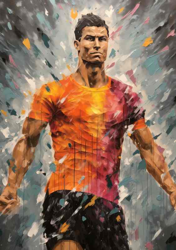 CR7 Painted Art Metal Poster