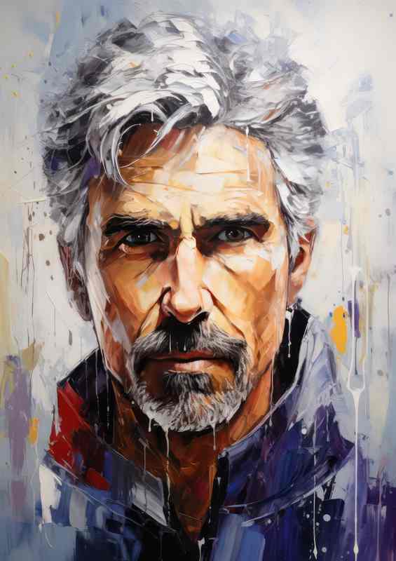 Damon Hill Formula one racing driver painted style art