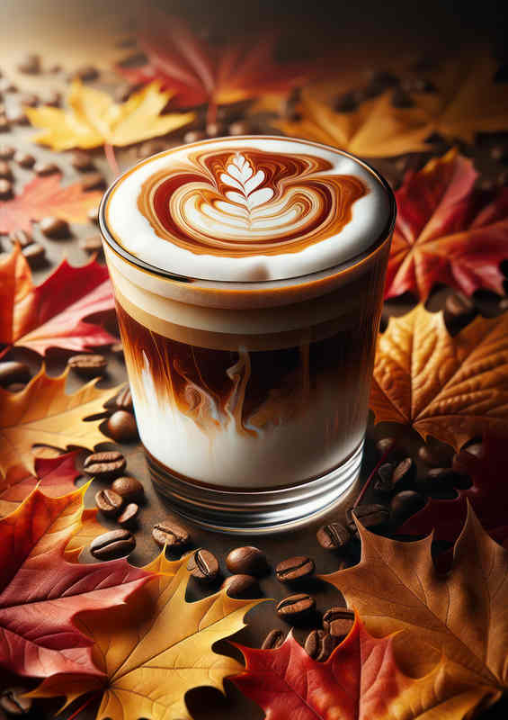 Macchiato Majesty Coffee Layers Amidst Autumn Hues