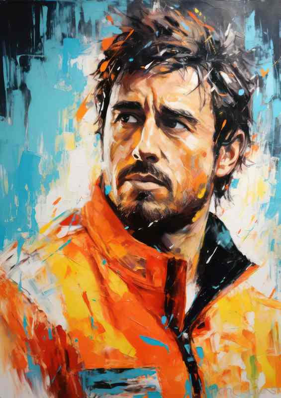 Fernando Alonso Formula one racing driver portrait