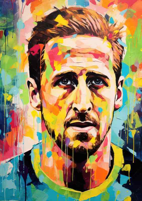Harry Kane Footballer spalsh art style