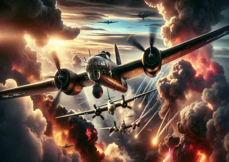 Dramatic WWII Bombers in Intense Combat