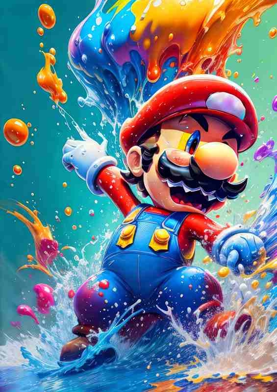 Mario splash art amazing colours