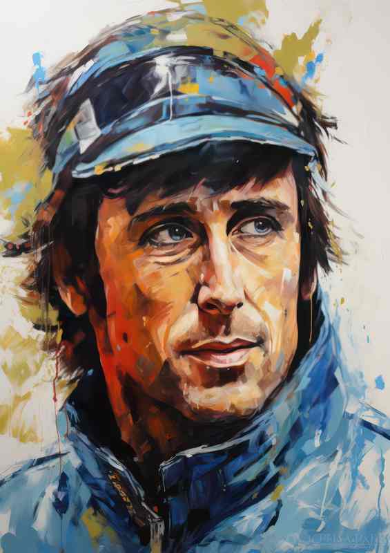 Jackie Stewart Formula one racing driver portrait