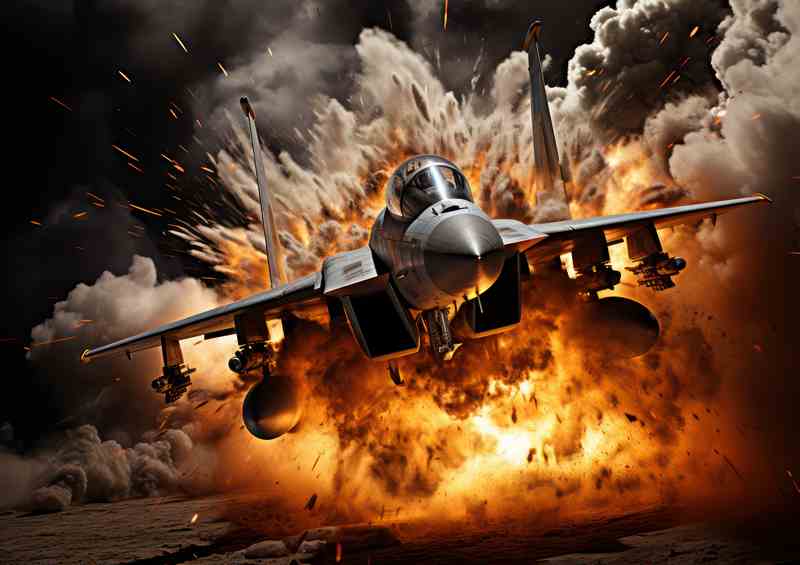 Fighter Smoke Metal Poster