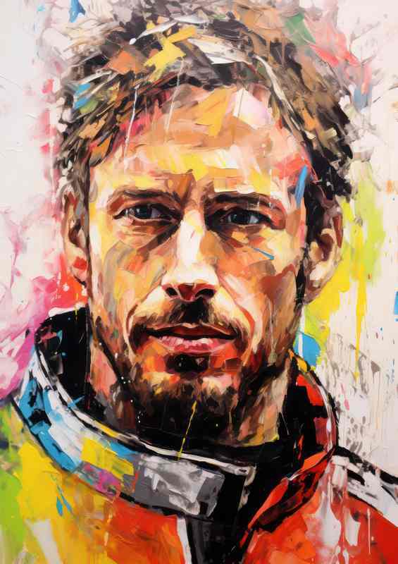 Jenson Button Formula one racing driver portrait