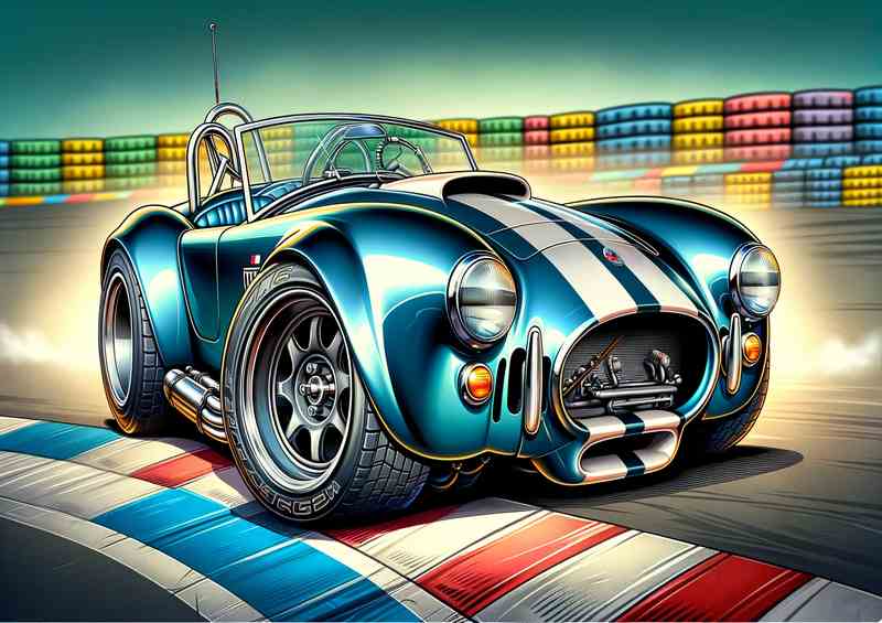 Classic Blue AC Cobra 289 | Cartoon Metal Poster
