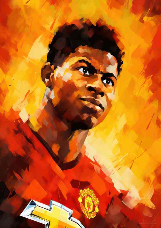 Marcus Rashford Footballer painted style