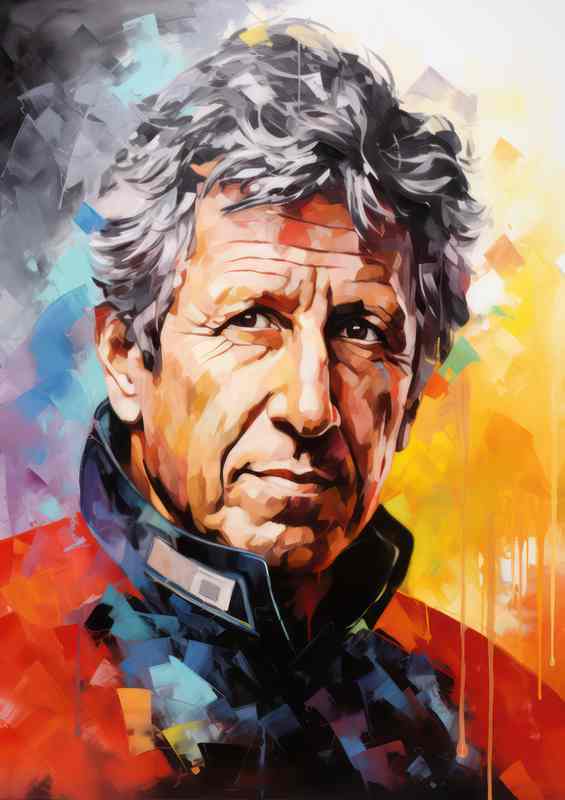 Mario Andretti Formula one racing driver portrait