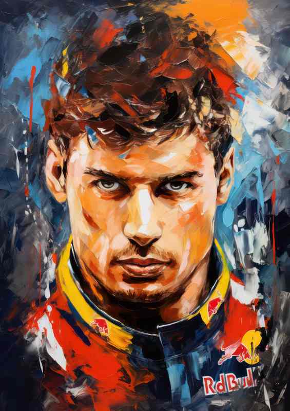 Max Verstappen Formula one racing driver portrait