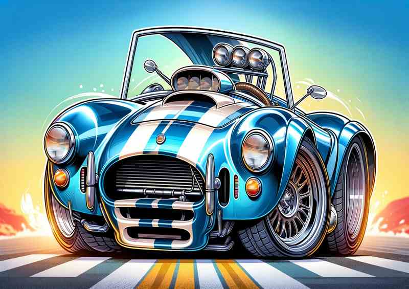 Cobra 289 Art Cartoon Blue Metal Poster