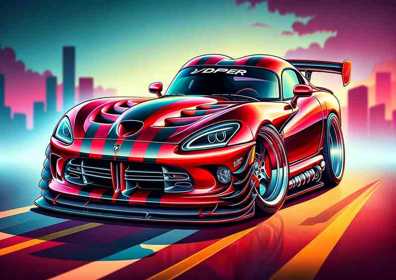 Red Beast Metal Poster - Dodge Viper