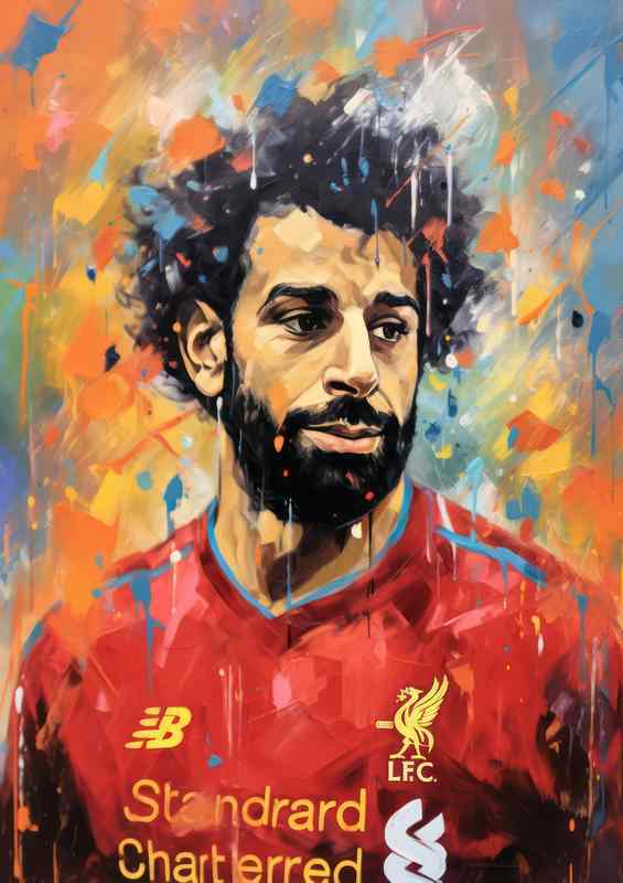 Mo Salah Footballer splash art style