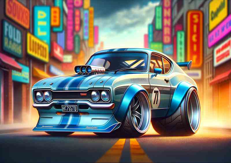 Ford Capri Exaggeracer Metal Poster
