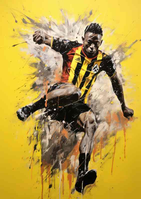 Pele Footballer in a splash art style art