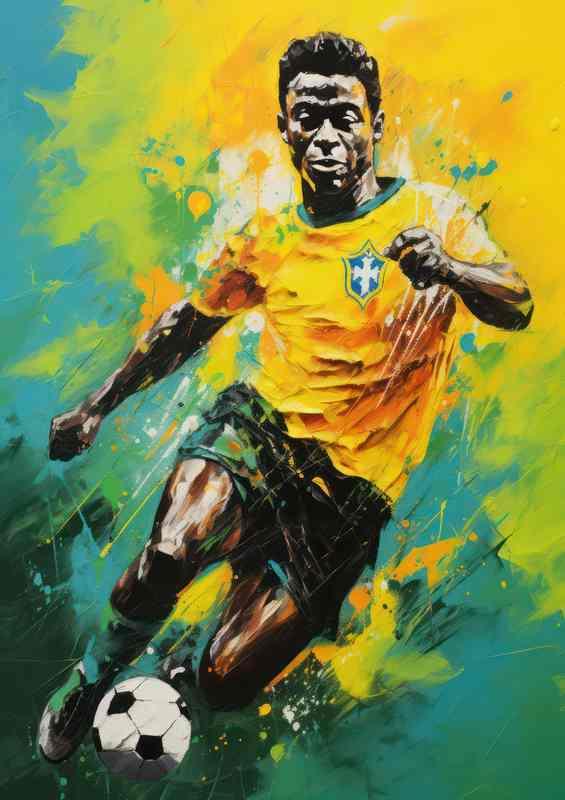 Pele Footballer in the style of art