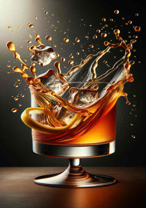 Whiskey Sour Elegance Dynamic Splash Captures Essenc