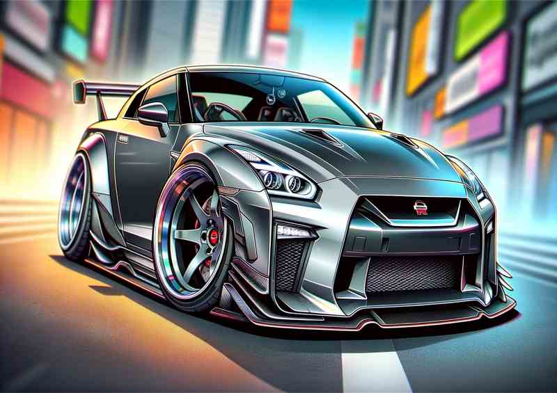 GTR Metallic Gray Metal Poster