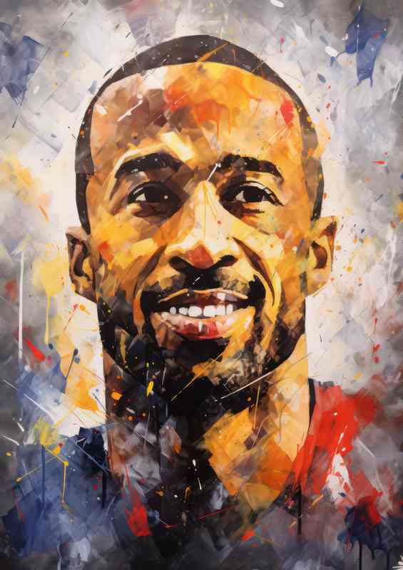 Thierry Henry Footballer in the style of splash art