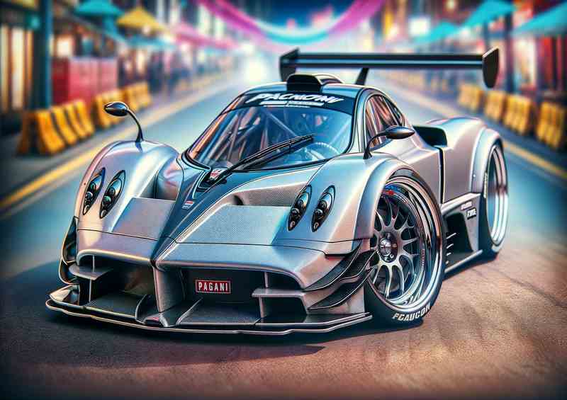 Pagani Exaggera Racing Car Metal Poster