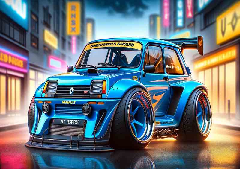 Renault 5 GT Turbo Xtrem Metal Poster