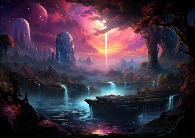 Fantasy Fountains of Fluorescent Flows
