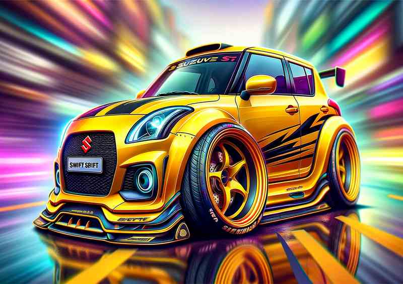 Suzuki Swift Sport Metal Poster (Yellow)