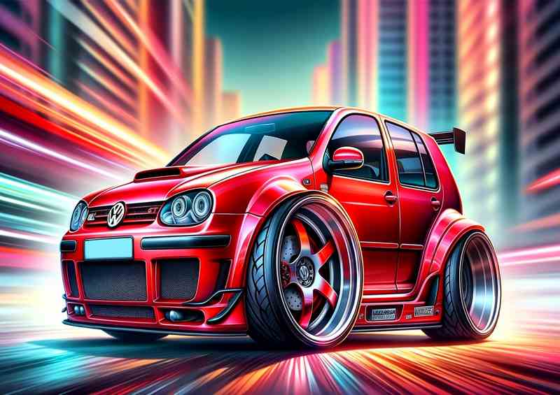 Volkswagen Golf GTI The car is designed in burst red