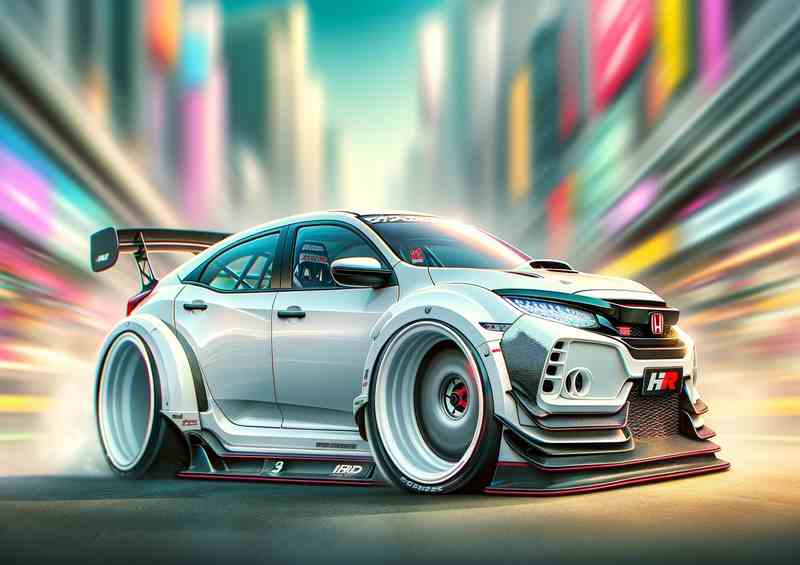 Civic Type R Street Racer Metal Poster