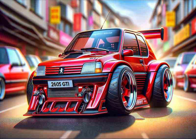 Peugeot 205 GTi Street Racer Metal Poster