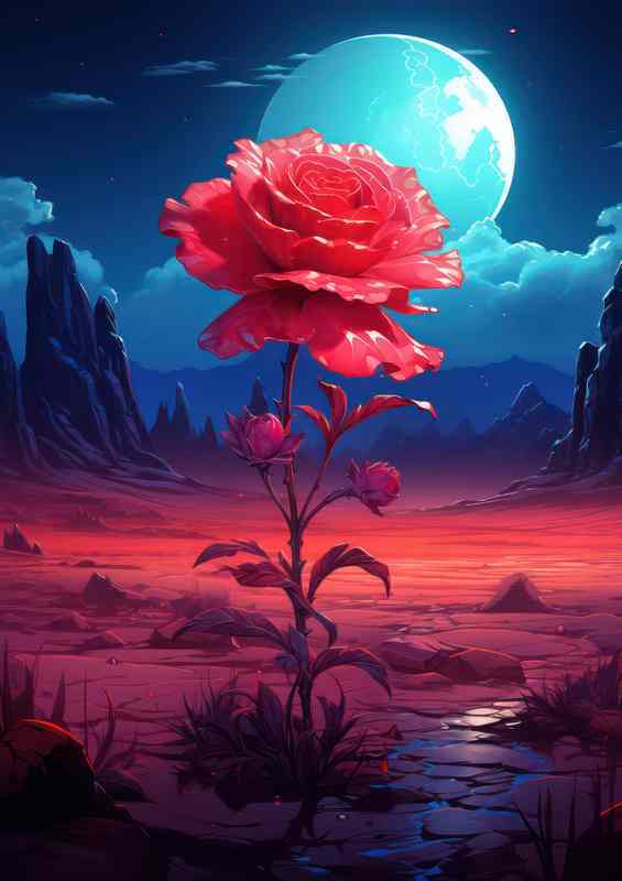 Fantasy Fields of red rose Flowers