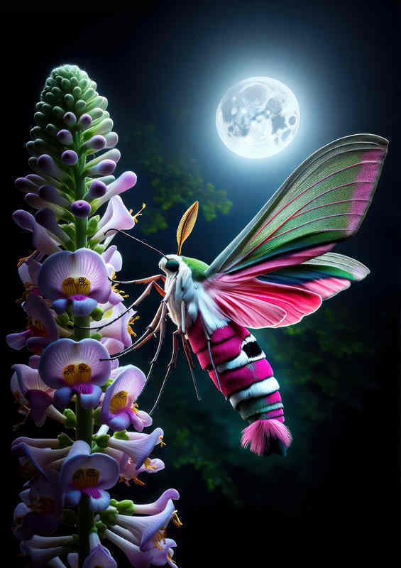 Pink & Green Wings Metal Poster