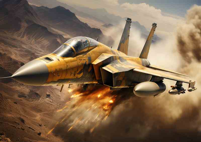 Fighter jet doing a war manover