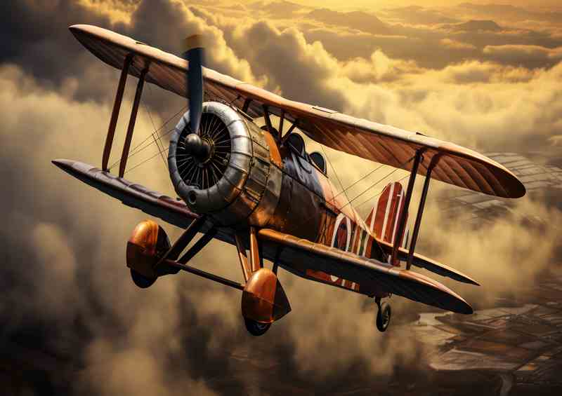 Old Bi Plane In The Sky