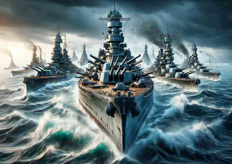 Epic WWII Battleships in Ocean Warfare
