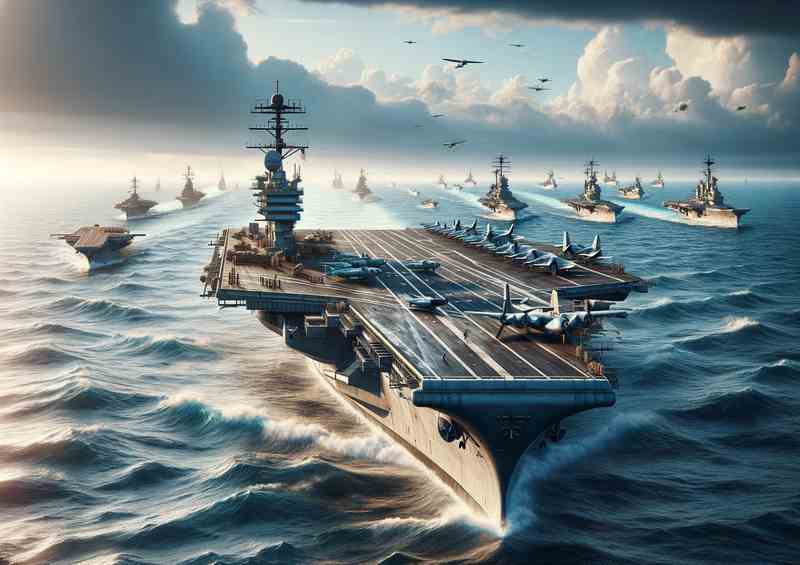Majestic WWII Aircraft Carriers at Sea