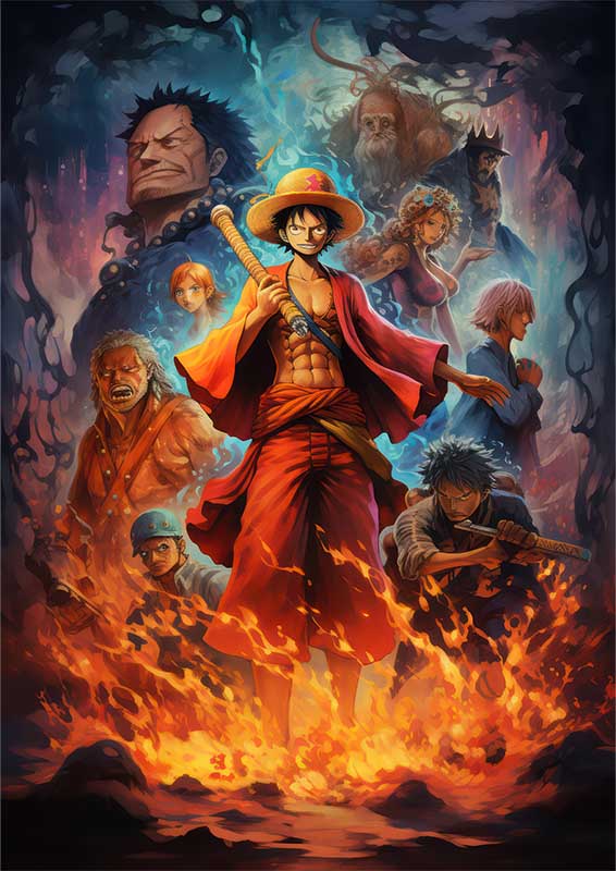 One piece poster featuring characters
