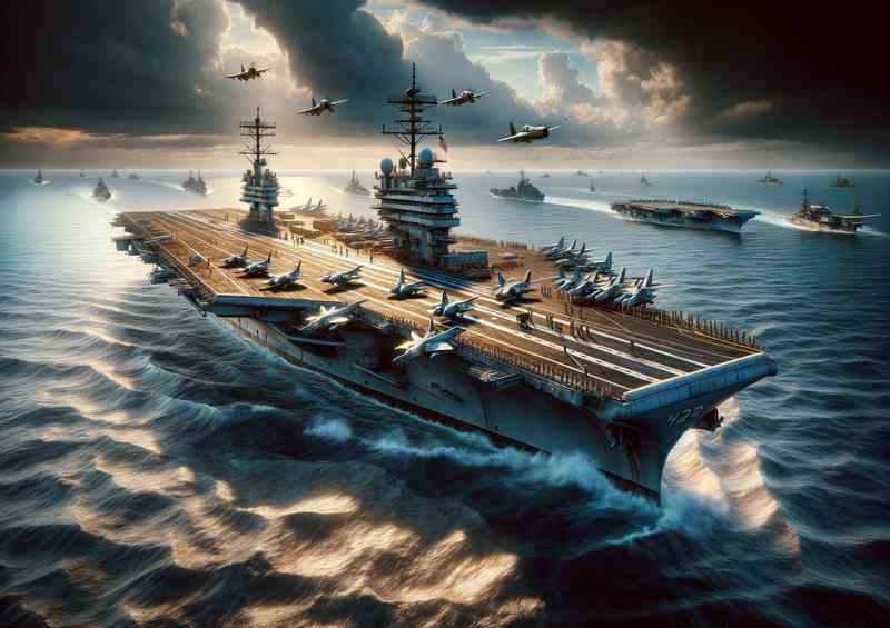 WWII Aircraft Carriers at Sea