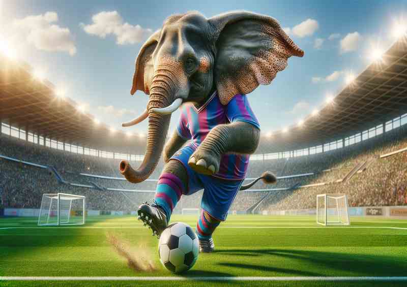 Elephant Playing Soccer in football shirt